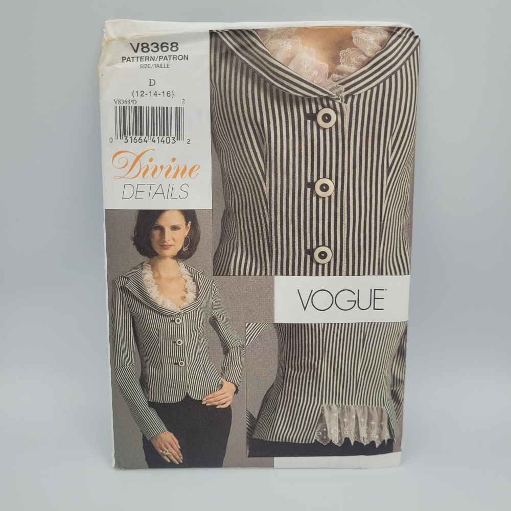 UNCUT Vogue V8368 Divine Details Jacket Sewing Pattern